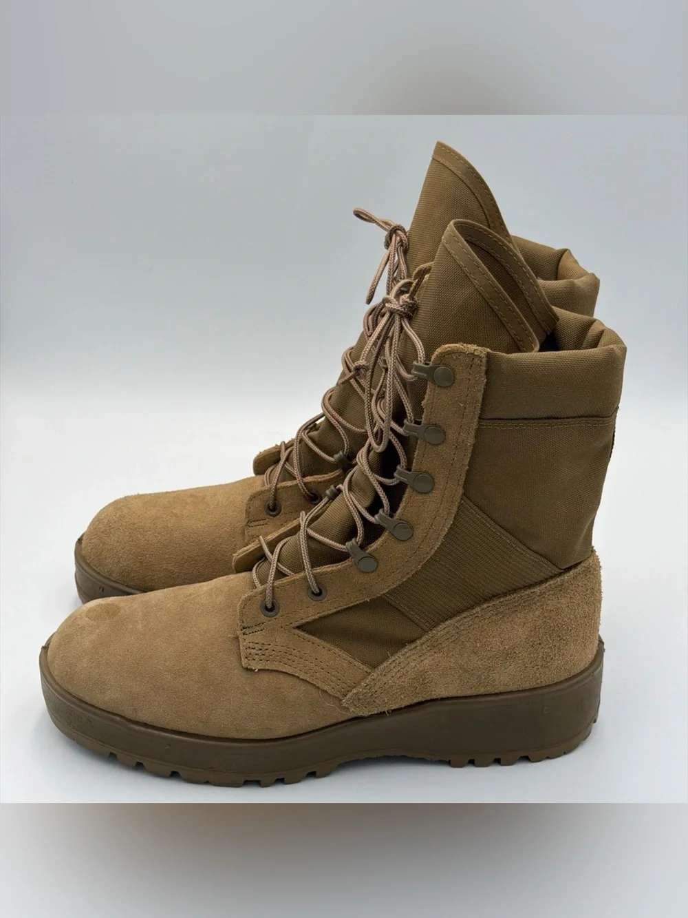 Vibram Tan Hot Weather Combat Boots Coyote Men's Size 10R Canvas Military Boots